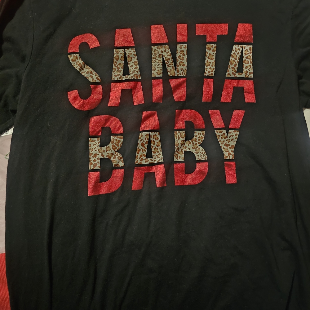 Festive Black 'Santa Baby' Long Sleeve Tee